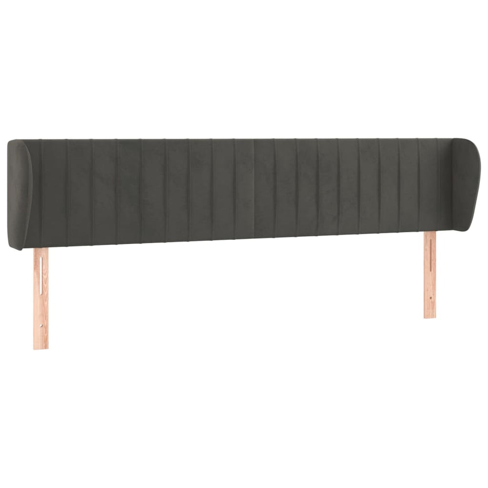 vidaXL Wingback Headboard Dark Grey 203x23x78/88 cm Velvet