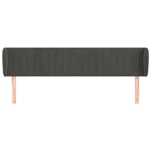 vidaXL Wingback Headboard Dark Grey 203x23x78/88 cm Velvet