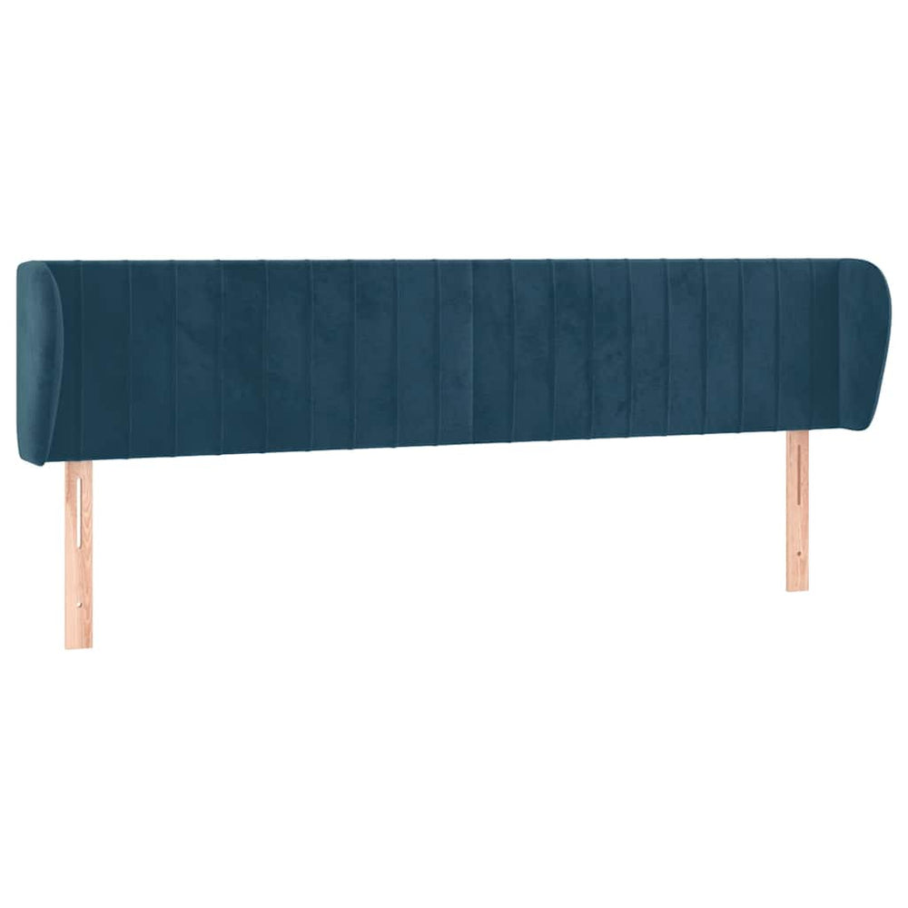 vidaXL Wingback Headboard Dark Blue 203x23x78/88 cm Velvet