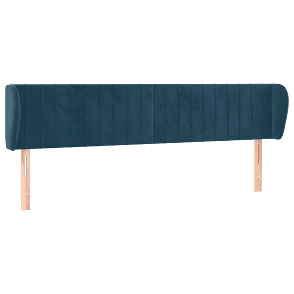 vidaXL Wingback Headboard Dark Blue 203x23x78/88 cm Velvet