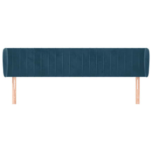 vidaXL Wingback Headboard Dark Blue 203x23x78/88 cm Velvet