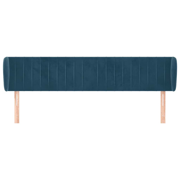vidaXL Wingback Headboard Dark Blue 203x23x78/88 cm Velvet