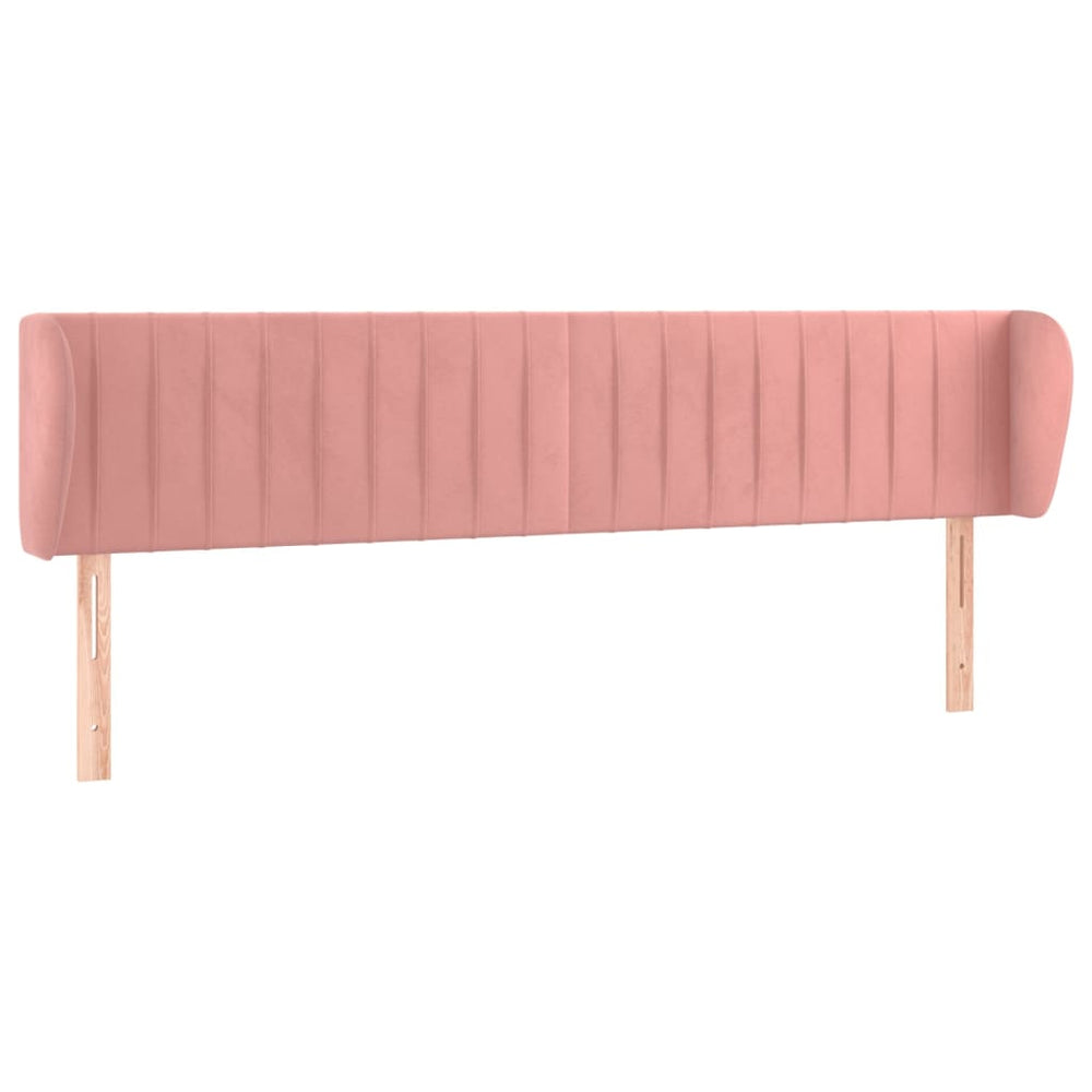 vidaXL Headboard with Ears Pink 203x23x78/88 cm Velvet