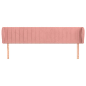 vidaXL Headboard with Ears Pink 203x23x78/88 cm Velvet
