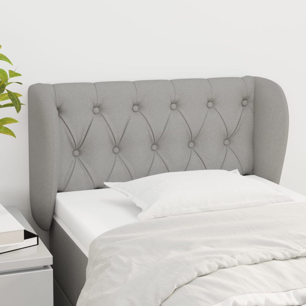 vidaXL Wingback Headboard Light Grey 83x23x78/88 cm Fabric