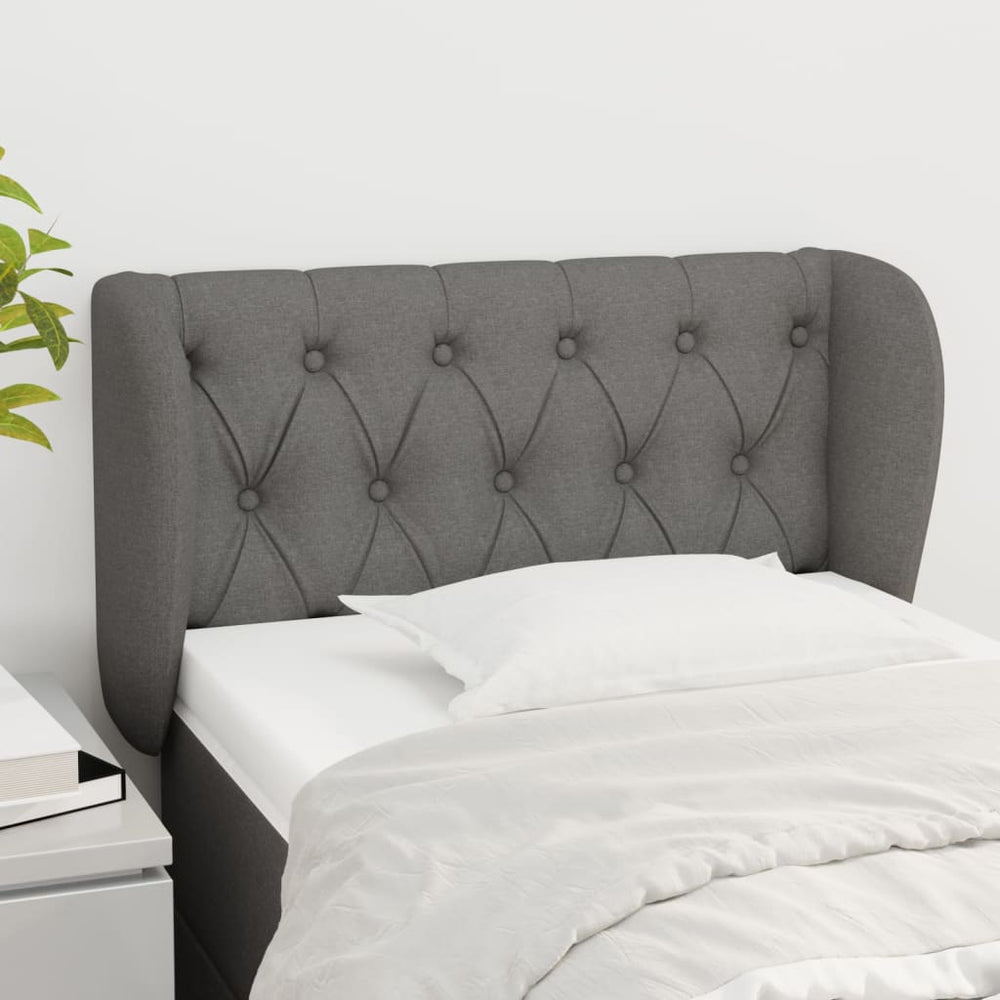 vidaXL Wingback Headboard Dark Grey 83x23x78/88 cm Fabric