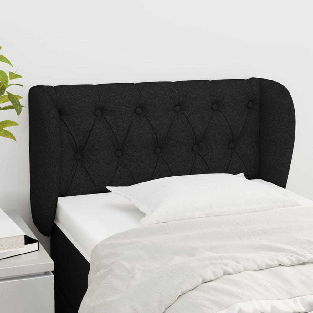 vidaXL Wingback Headboard Black 83x23x78/88 cm Fabric
