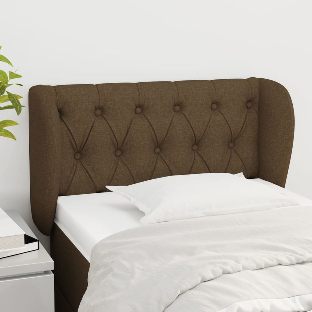 vidaXL Wingback Headboard Dark Brown 83x23x78/88 cm Fabric
