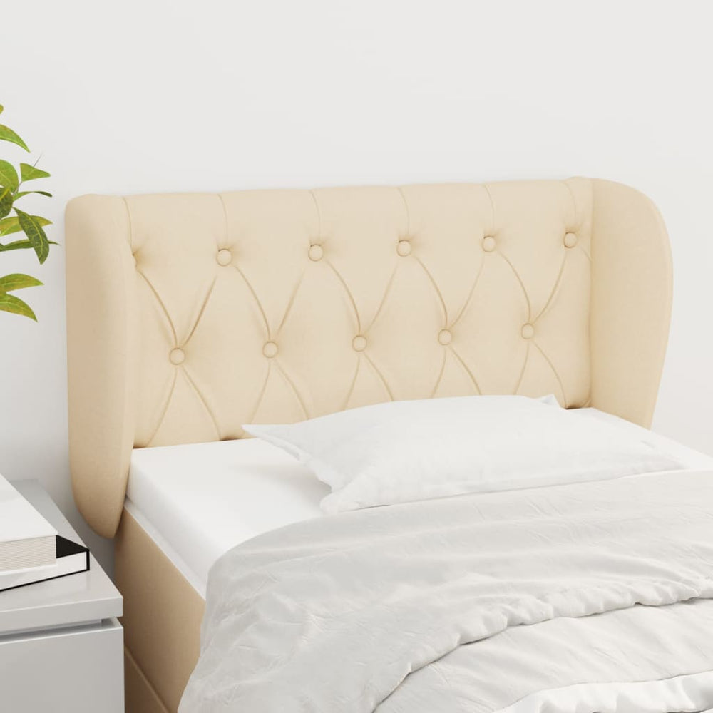 vidaXL Wingback Headboard Cream 83x23x78/88 cm Fabric