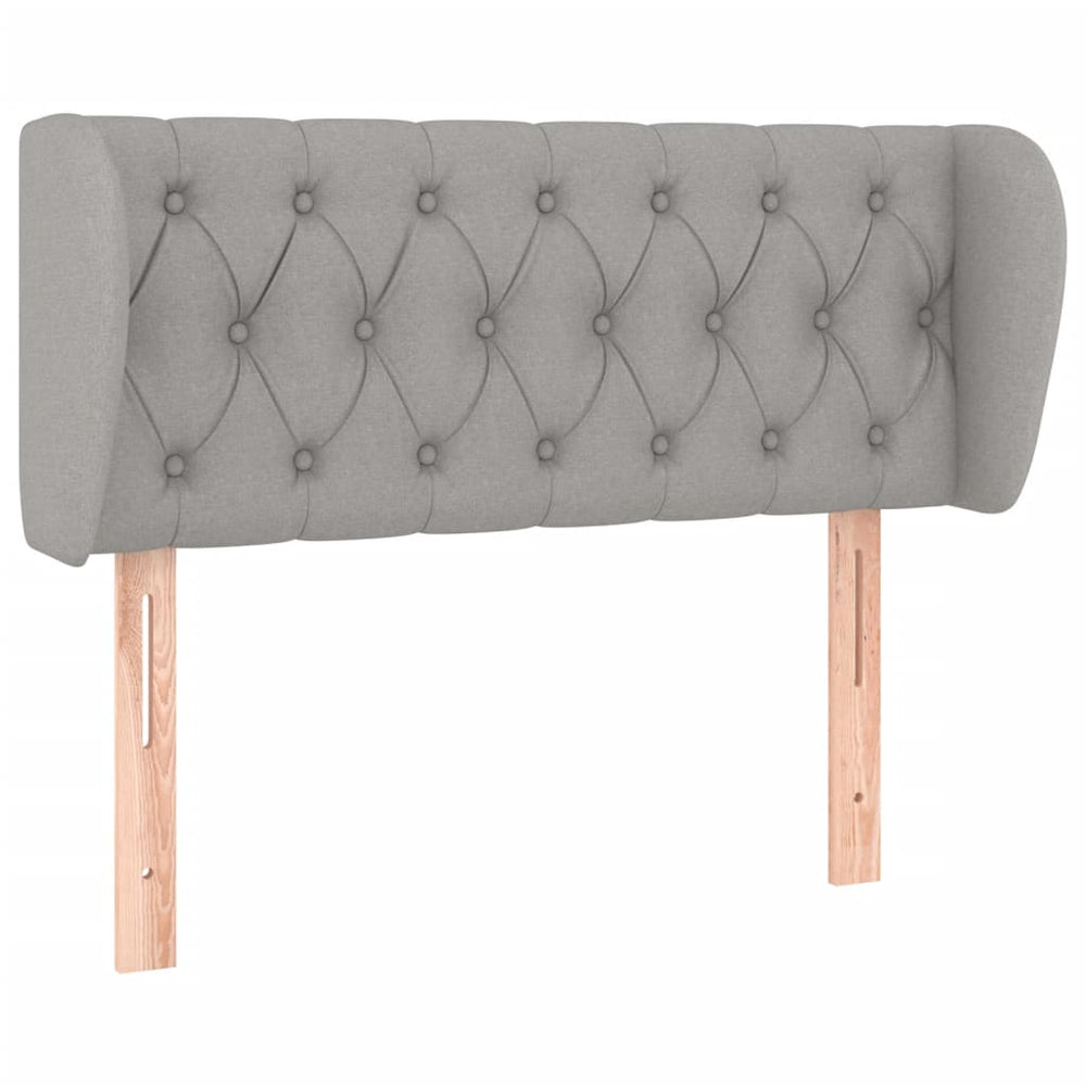 vidaXL Wingback Headboard Light Gray 93x23x78/88 cm Fabric