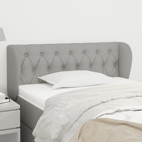 vidaXL Wingback Headboard Light Gray 93x23x78/88 cm Fabric