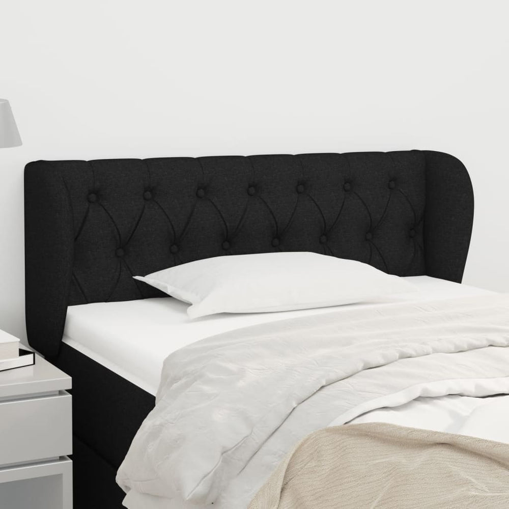 vidaXL Headboard with Wings Black 93x23x78/88 cm Fabric