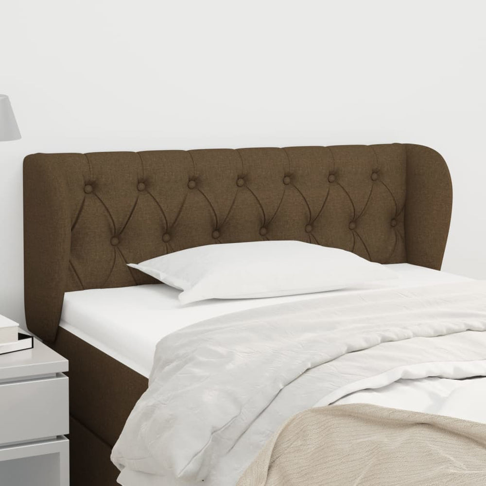 vidaXL Wingback Headboard Dark Brown 93x23x78/88 cm Fabric