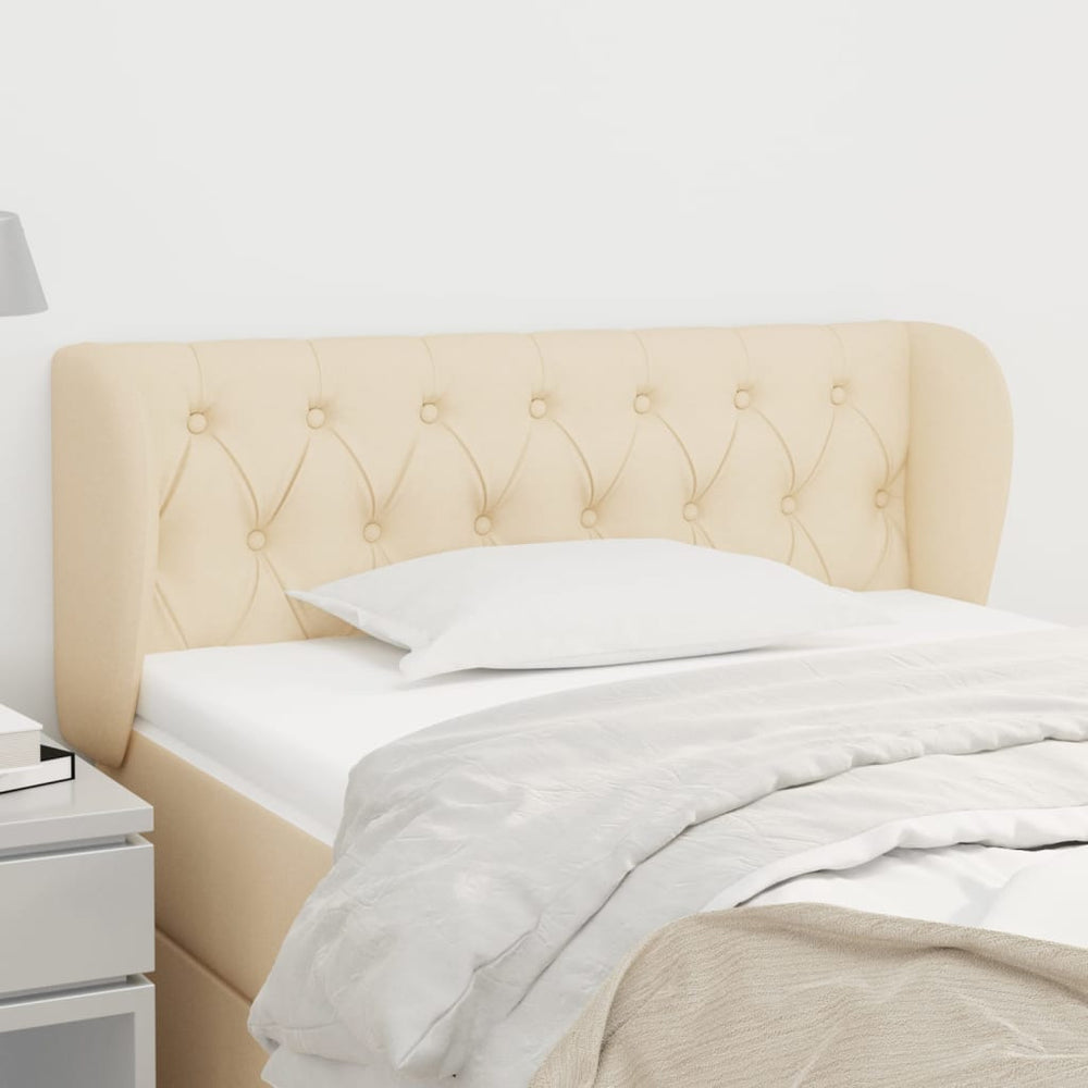vidaXL Wingback Headboard Cream 93x23x78/88 cm Fabric