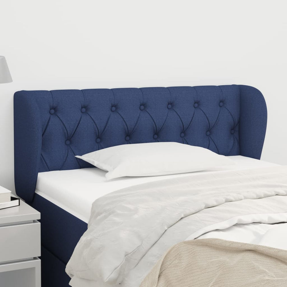 vidaXL Wingback Headboard Blue 93x23x78/88 cm Fabric