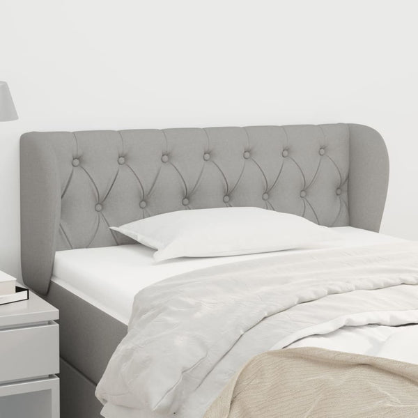 vidaXL Wingback Headboard Light Gray 103x23x78/88 cm Fabric