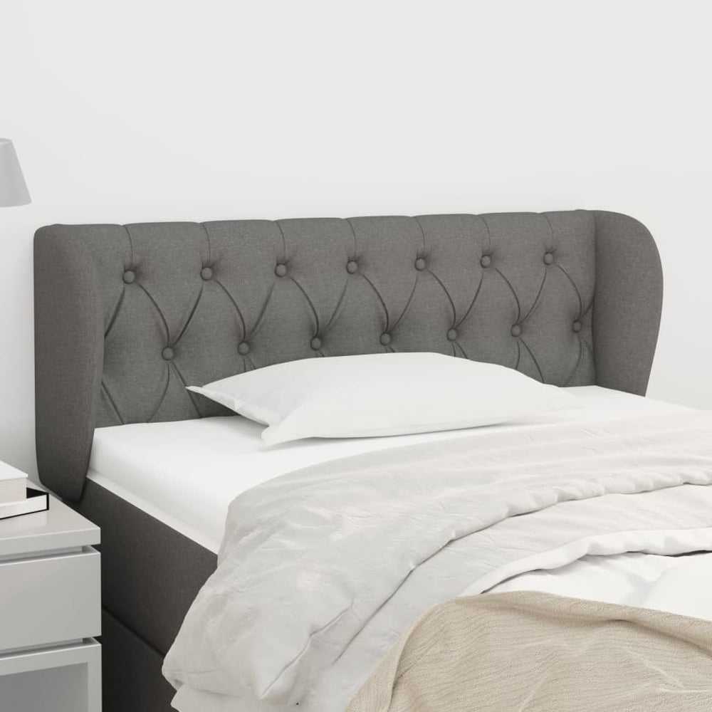 vidaXL Wingback Headboard Dark Grey 103x23x78/88 cm Fabric