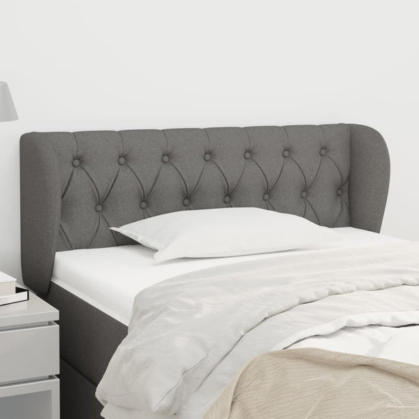 vidaXL Wingback Headboard Dark Grey 103x23x78/88 cm Fabric