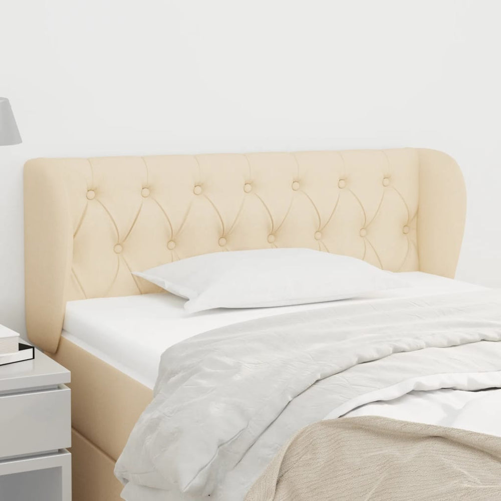 vidaXL Wingback Headboard Cream 103x23x78/88 cm Fabric