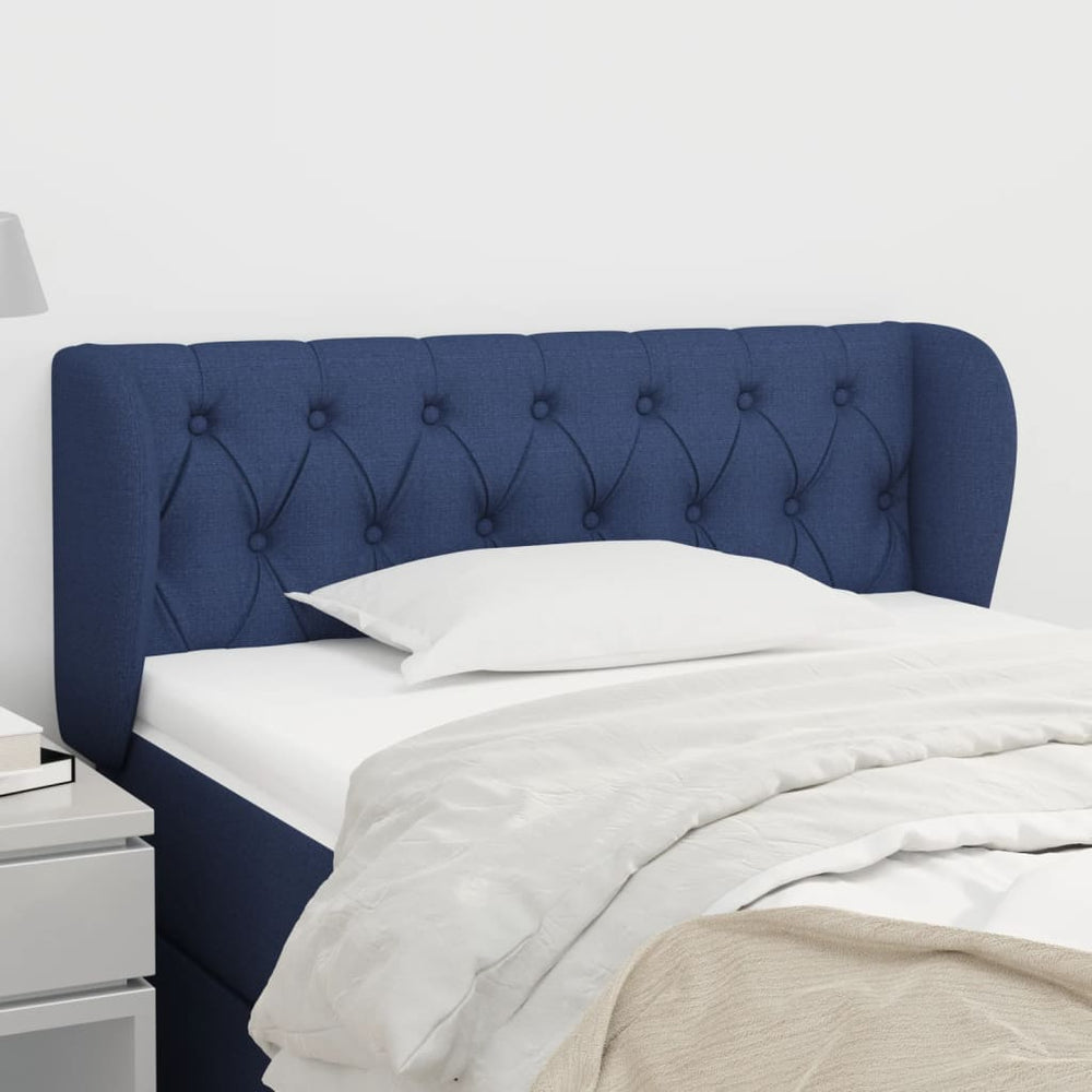 vidaXL Wingback Headboard Blue 103x23x78/88 cm Fabric
