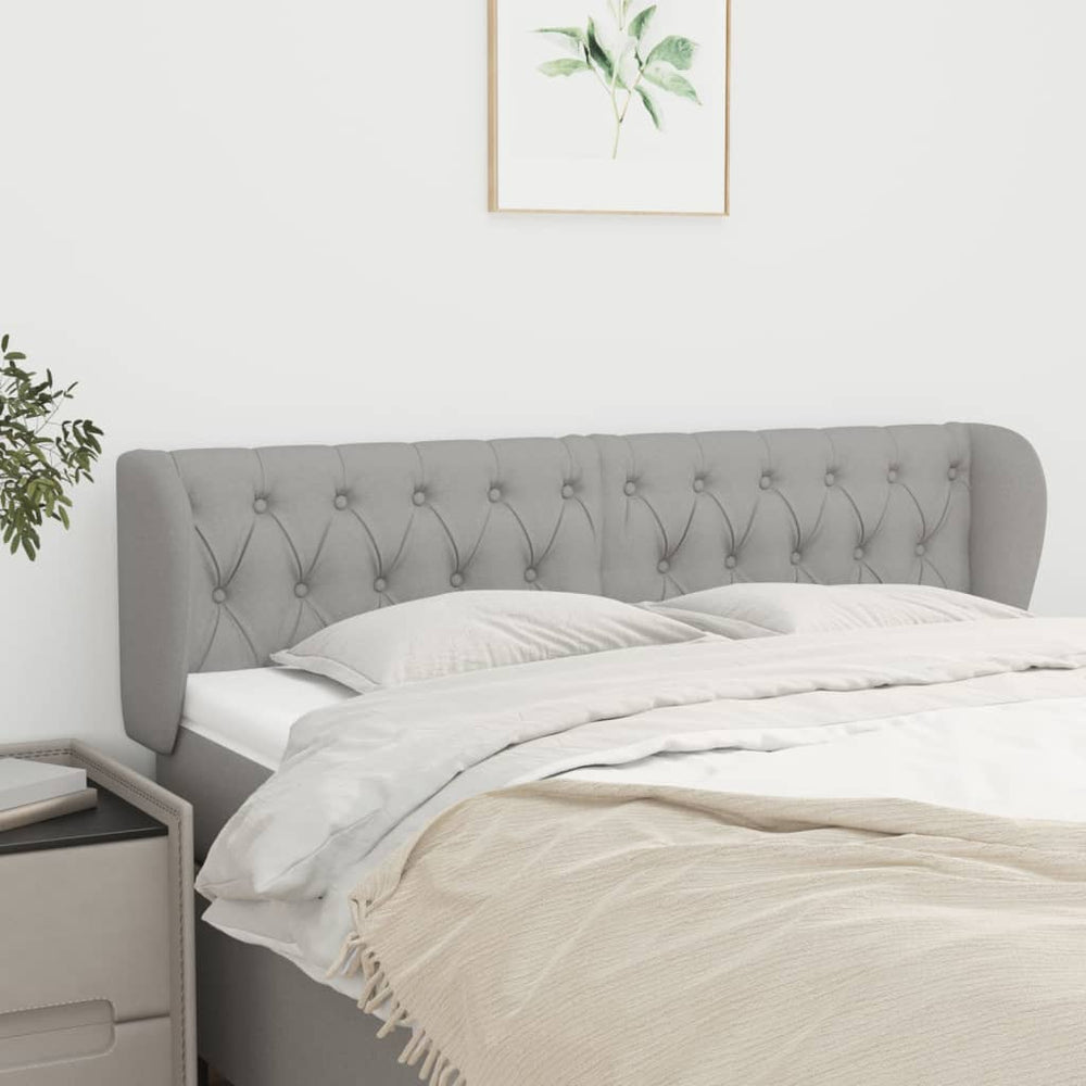 vidaXL Wingback Headboard Light Grey 147x23x78/88 cm Fabric