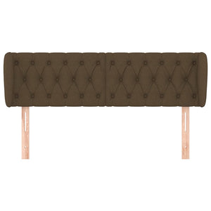 vidaXL Wingback Headboard Dark Brown 147x23x78/88 cm Fabric