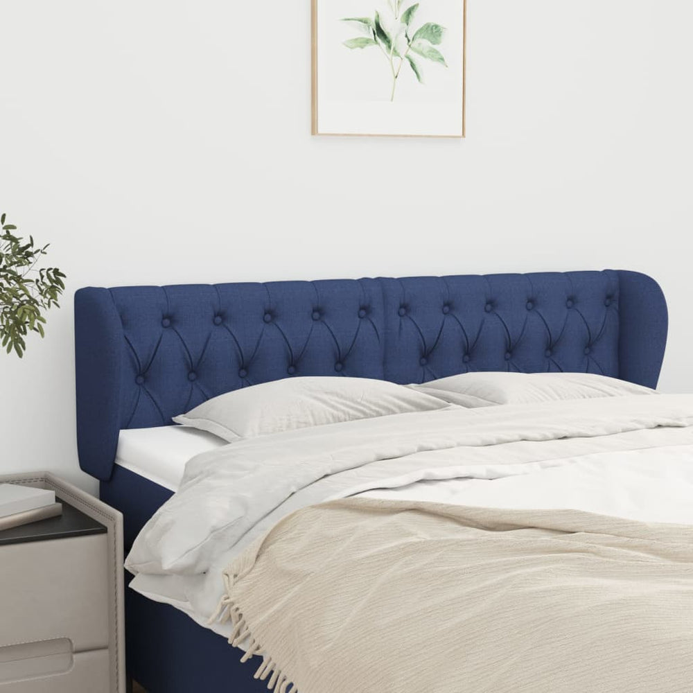vidaXL Wingback Headboard Blue 147x23x78/88 cm Fabric