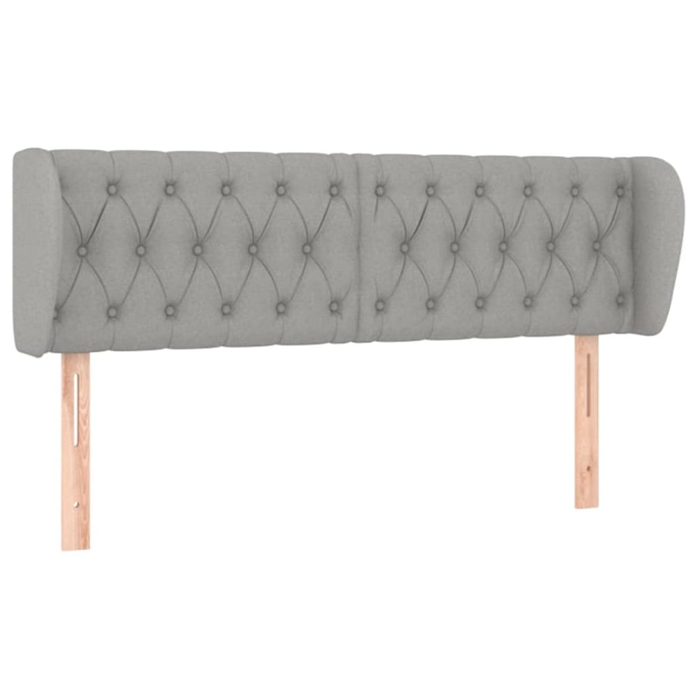 vidaXL Wingback Headboard Light Gray 163x23x78/88 cm Fabric
