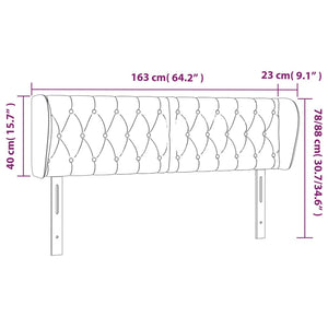 vidaXL Wingback Headboard Light Gray 163x23x78/88 cm Fabric