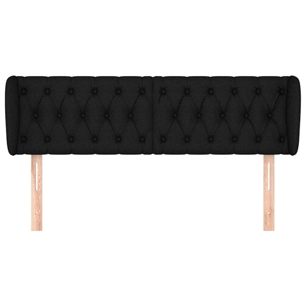 vidaXL Wingback Headboard Black 163x23x78/88 cm Fabric
