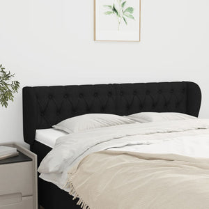 vidaXL Wingback Headboard Black 163x23x78/88 cm Fabric