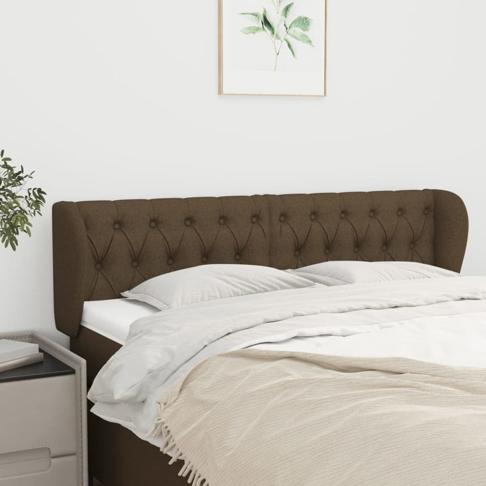 vidaXL Wingback Headboard Dark Brown 163x23x78/88 cm Fabric