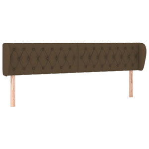 vidaXL Wingback Headboard Dark Brown 183x23x78/88 cm Fabric