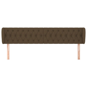vidaXL Wingback Headboard Dark Brown 183x23x78/88 cm Fabric