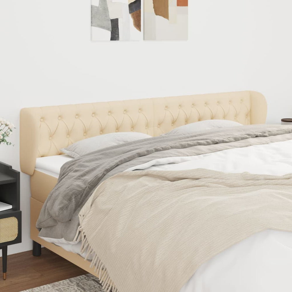 vidaXL Wingback Headboard Cream 183x23x78/88 cm Fabric