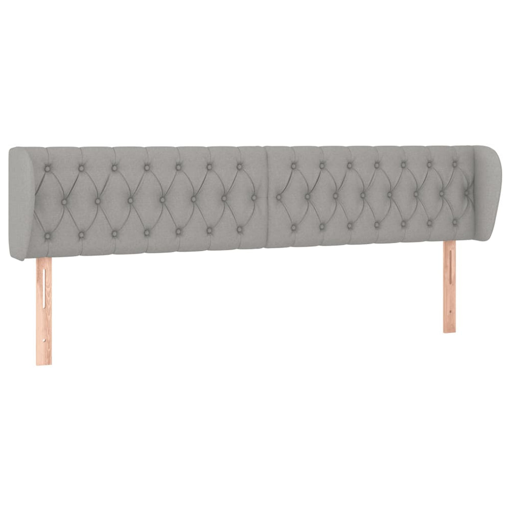 vidaXL Wingback Headboard Light Gray 203x23x78/88 cm Fabric