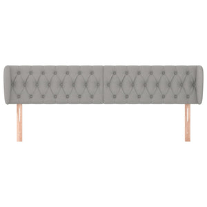 vidaXL Wingback Headboard Light Gray 203x23x78/88 cm Fabric