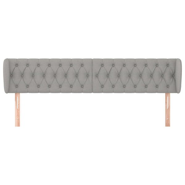 vidaXL Wingback Headboard Light Gray 203x23x78/88 cm Fabric