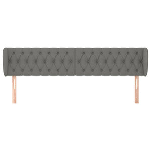 vidaXL Wingback Headboard Dark Grey 203x23x78/88 cm Fabric