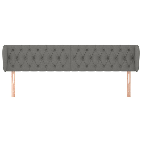 vidaXL Wingback Headboard Dark Grey 203x23x78/88 cm Fabric
