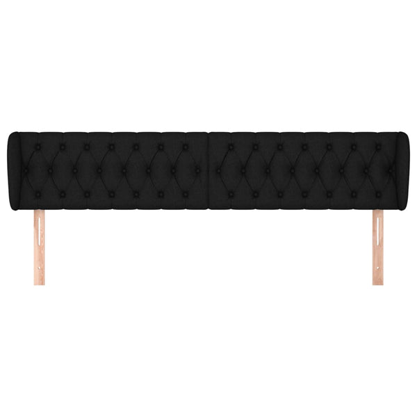 vidaXL Tufted Headboard Black 203x23x78/88 cm Fabric