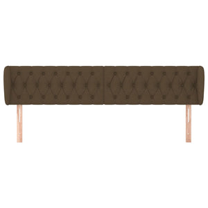 vidaXL Wingback Headboard Dark Brown 203x23x78/88 cm Fabric