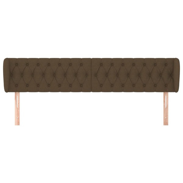 vidaXL Wingback Headboard Dark Brown 203x23x78/88 cm Fabric
