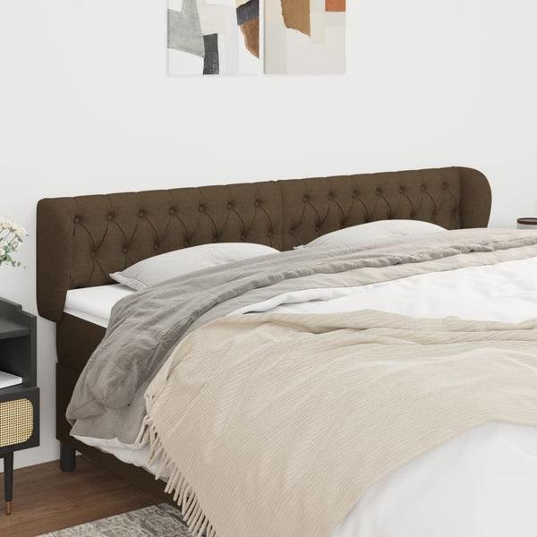 vidaXL Wingback Headboard Dark Brown 203x23x78/88 cm Fabric