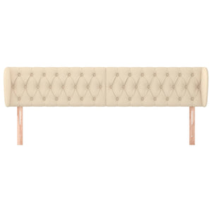 vidaXL Wingback Headboard Cream 203x23x78/88 cm Fabric