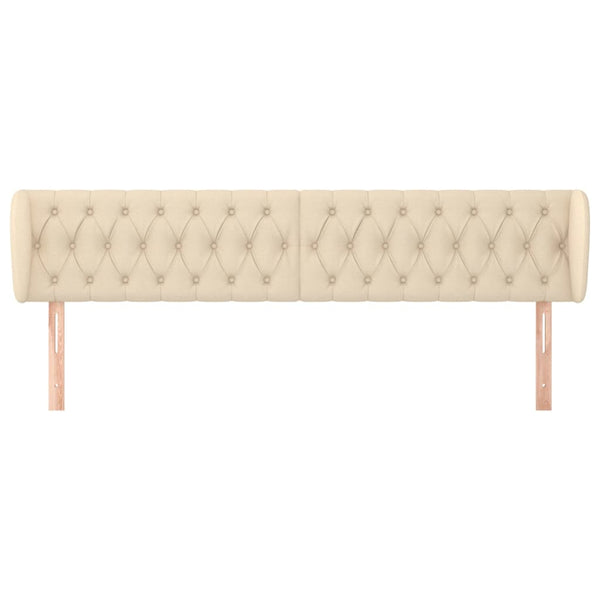 vidaXL Wingback Headboard Cream 203x23x78/88 cm Fabric