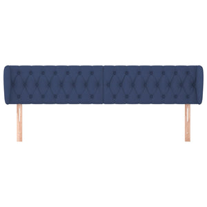 vidaXL Wingback Headboard Blue 203x23x78/88 cm Fabric