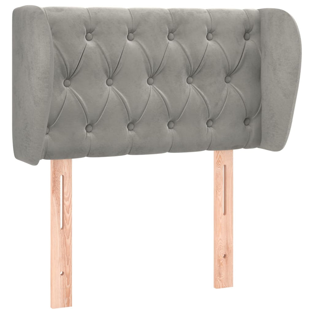 vidaXL Wingback Headboard Light Grey 83x23x78/88 cm Velvet