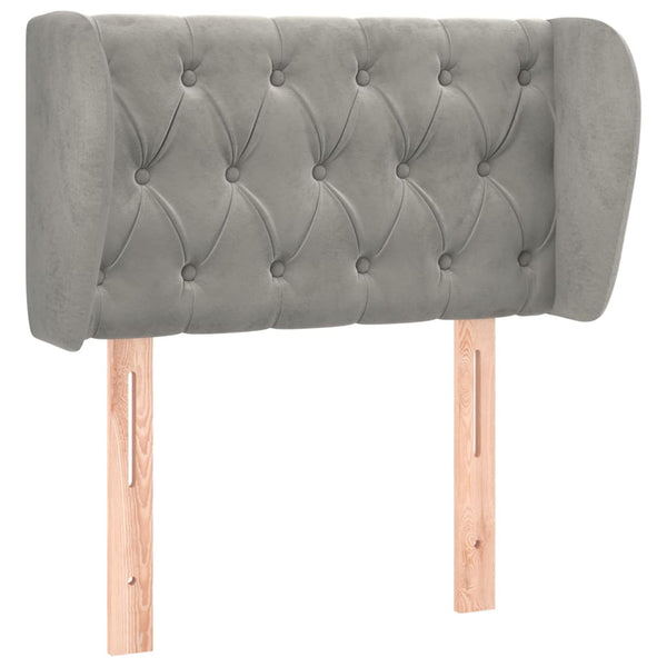 vidaXL Wingback Headboard Light Grey 83x23x78/88 cm Velvet