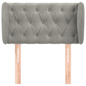 vidaXL Wingback Headboard Light Grey 83x23x78/88 cm Velvet